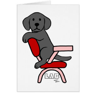 Black Labrador Student 3 Cartoon