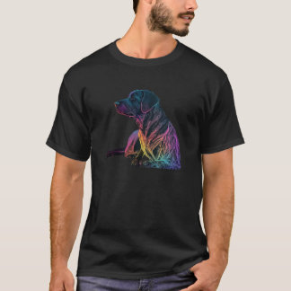 Black Labrador Synthwave 80s Retrowave Aesthetic T-Shirt