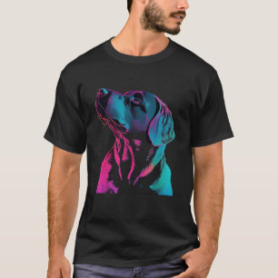 Black Labrador Synthwave 80s Retrowave Aesthetic T-Shirt