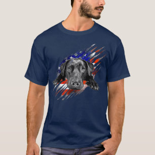 Black Labrador USA Flag Lab Owner Bird Duck Gift T-Shirt