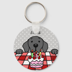 Black Labrador watching you Cake Keychain