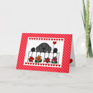 Black Labrador watching you Valentine Holiday Card