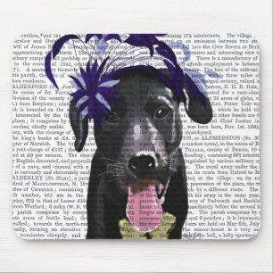 Black Labrador With Blue Fascinator Mouse Pad