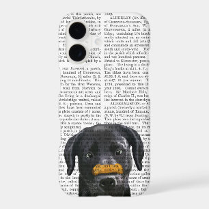 Black Labrador With Bone on Nose