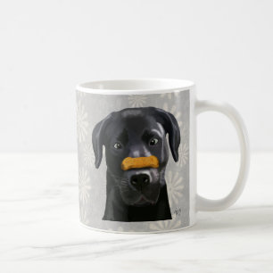 Black Labrador With Bone on Nose 2 Coffee Mug