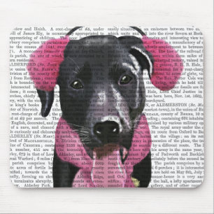 Black Labrador With Ear Muffs Mouse Pad