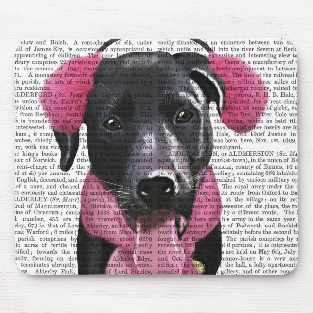 Black Labrador With Ear Muffs Mouse Pad (Front)