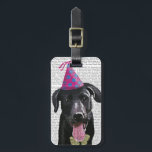 Black Labrador With Party Hat Luggage Tag<br><div class="desc">Pets</div>