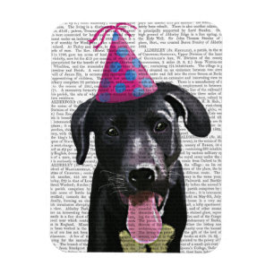 Black Labrador With Party Hat Magnet