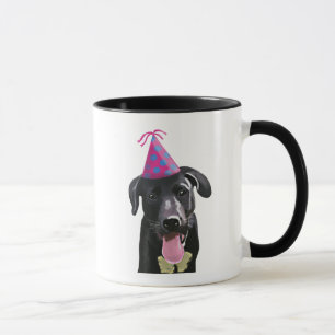 Black Labrador With Party Hat Mug