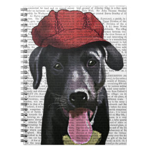 Black Labrador With Red Cap Notebook