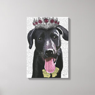 Black Labrador With Tiara Canvas Print