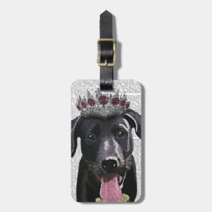 Black Labrador With Tiara Luggage Tag
