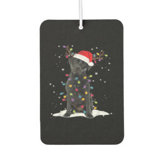 Black Labrador Xmas Dog Christmas Tree Light Class Air Freshener