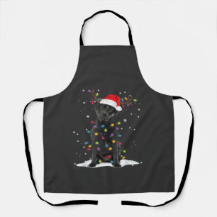 Black Labrador Xmas Dog Christmas Tree Light Class Apron
