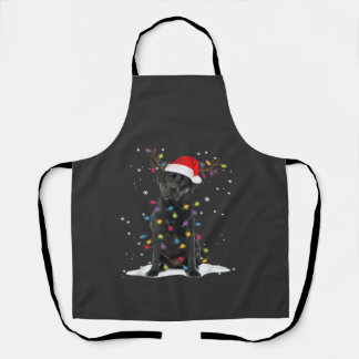 Black Labrador Xmas Dog Christmas Tree Light Class Apron
