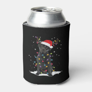Black Labrador Xmas Dog Christmas Tree Light Class Can Cooler