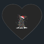 Black Labrador Xmas Dog Christmas Tree Light Class Heart Sticker<br><div class="desc">Black Labrador Xmas Dog Christmas Tree Light Classic T-Shirt</div>