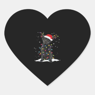 Black Labrador Xmas Dog Christmas Tree Light Class Heart Sticker