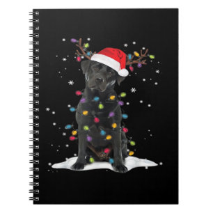 Black Labrador Xmas Dog Christmas Tree Light Class Notebook