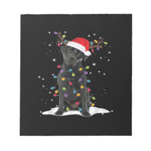 Black Labrador Xmas Dog Christmas Tree Light Class Notepad