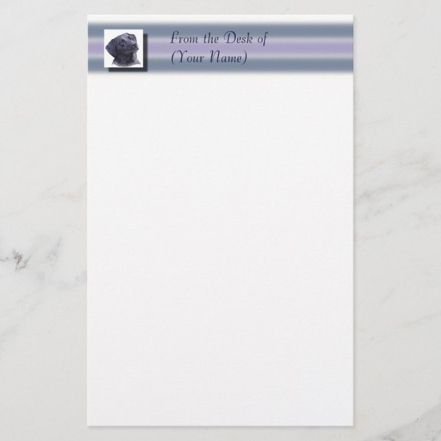 Black Labradore Stationary - From the Desk of ... Stationery (Front)