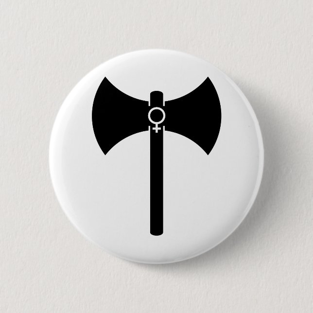 Black Labrys 2 Inch Round Button (Front)