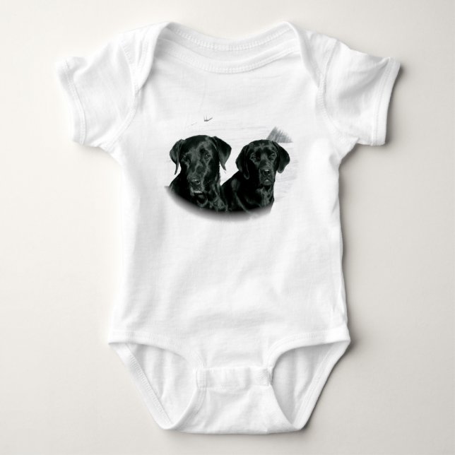 Black Labs Baby Bodysuit (Front)
