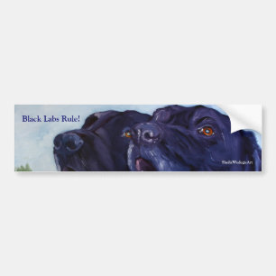 Black Labs Rule!, SheilaWedegisArt Bumper Sticker