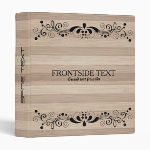 Black Lace Blonde Wood Stripes Pattern Binder