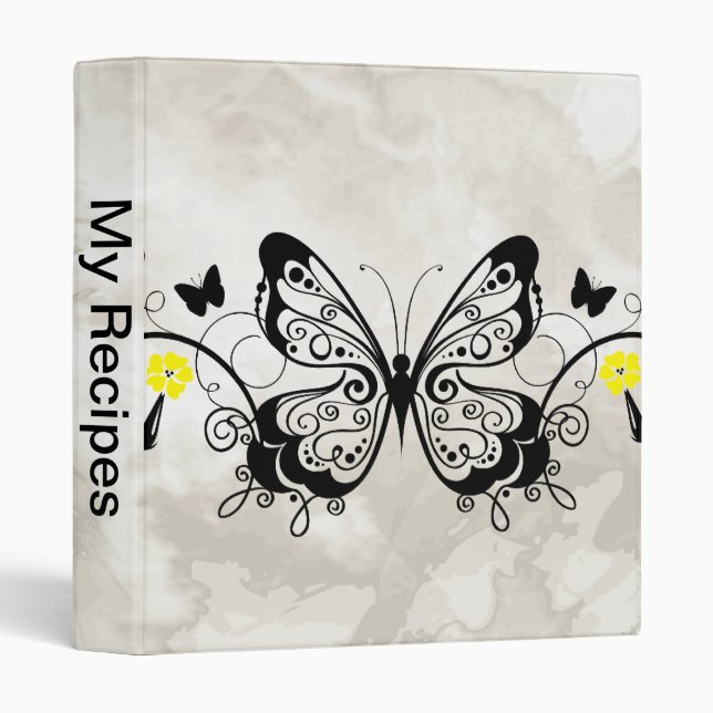 Black Lace Butterflies 10 Binder (Front/Spine)