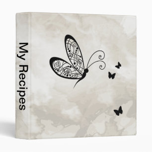 Black Lace Butterflies 1 Binder