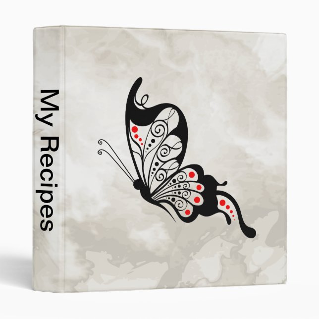 Black Lace Butterflies 2 Binder (Front/Spine)