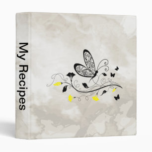 Black Lace Butterflies 3 Binder