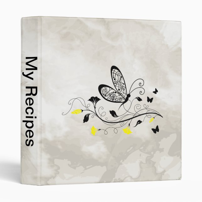 Black Lace Butterflies 3 Binder (Front/Spine)