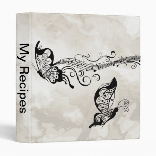 Black Lace Butterflies 6 Musical Binder