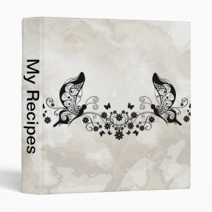 Black Lace Butterflies 8 Binder