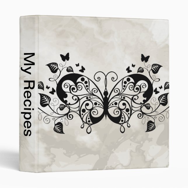 Black Lace Butterflies 9 Binder (Front/Spine)