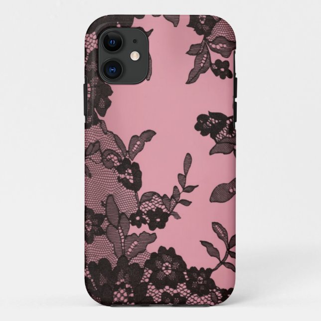 Black lace Case-Mate iPhone case (Back)