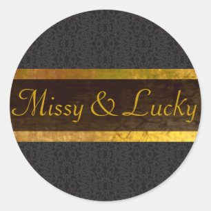 Black Lace Couple Sticker/Seal Classic Round Sticker