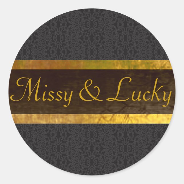 Black Lace Couple Sticker/Seal Classic Round Sticker (Front)