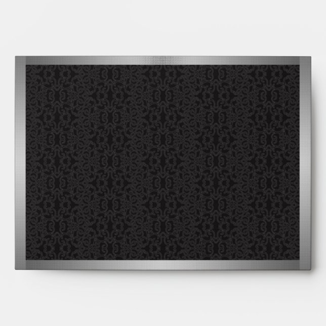 Black Lace Envelope - A7 Greeting Card (Front)