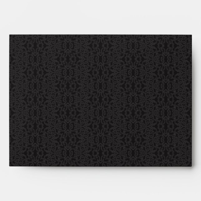 Black Lace Envelope - A7 Greeting Card (Front)