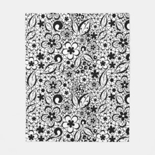 Black lace fleece blanket