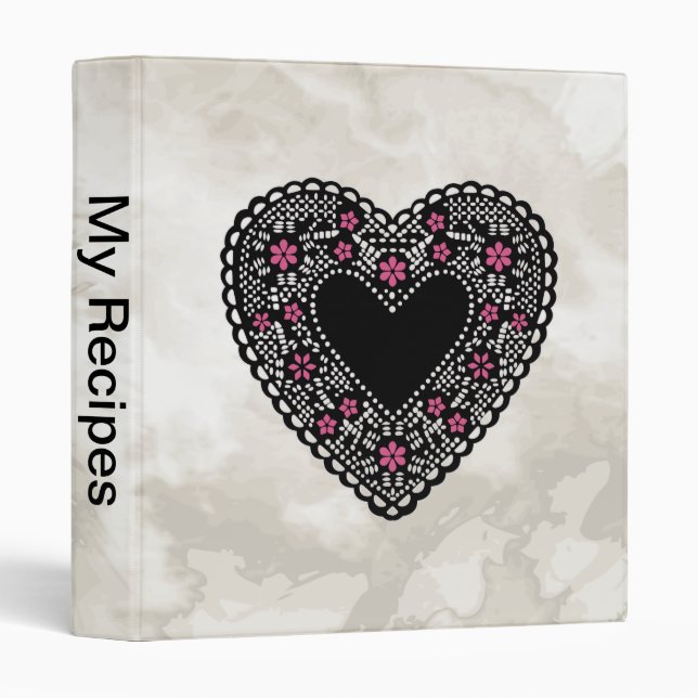 Black Lace Heart Binder (Front/Spine)