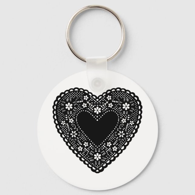 Black Lace Heart Keychain (Front)