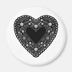 Black Lace Heart Magnet
