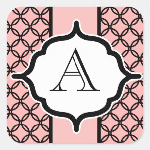 Black Lace Monogram Stickers