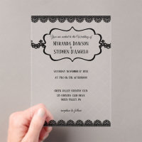 Black Lace on Clear Custom Wedding