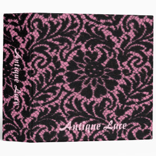 Black lace on pink binder